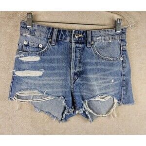 Zara Women’s Distressed Denim Cut Off Jean Denim Shorts Size 4